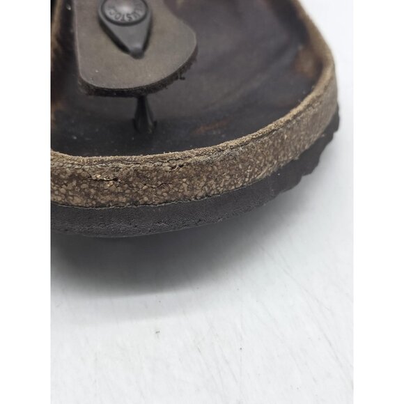 Birkenstock Gizeh Sandals Womens Size 7 EU 38 Brown Thong Cork Footbed Germany - Picture 7 of 16